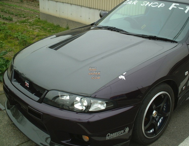 Carshop F1 Bonnet Full Carbon Plain Weave with Rain Duct Cover - BCNR33