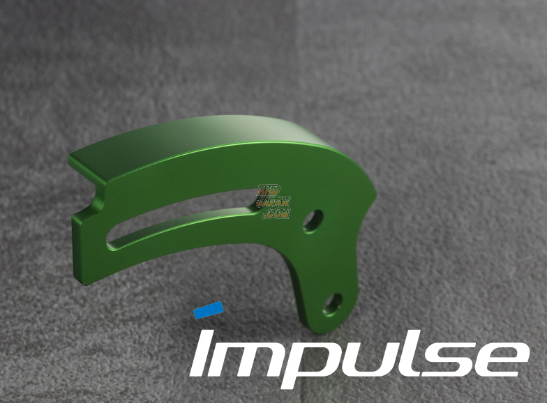 Impulse Aluminum Billet Alternator Mount Stay Green Alumite with Logo - AE86