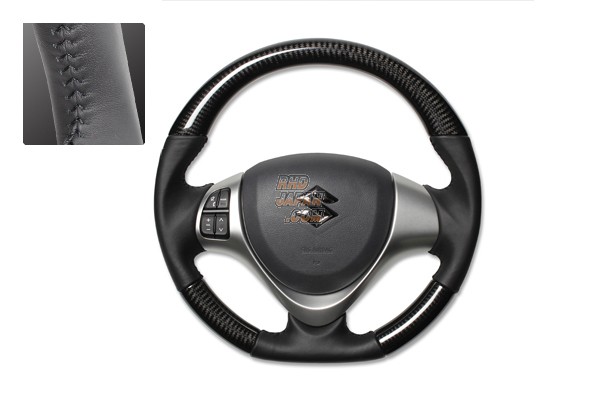 Real Steering Wheel Black Carbon Black Stitch - MR#1S MH#4S MK#2S HA#5 DA17W MS#1S MJ#4S MM#2S HB#5S DG17W