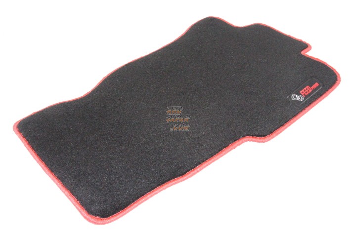 Fujita Engineering FEED Power Floor Mat Set Black Red Border - FD3S