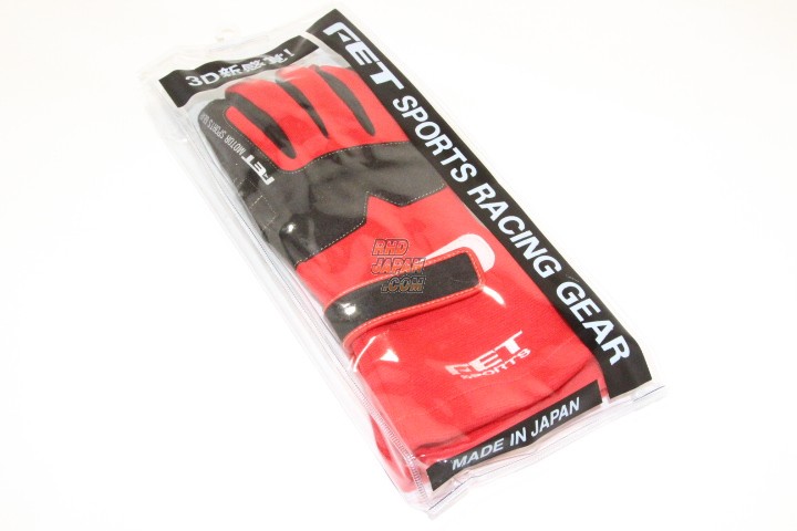 FET Sports 3D Racing Gloves - Red Black Large
