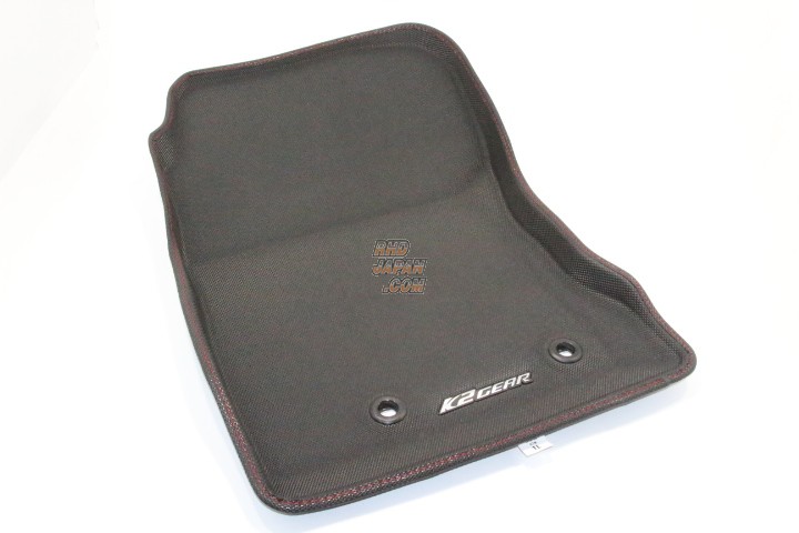 K2 Gear 3D Design Floor Mat Set Red Stitch - VMG VMG VAG