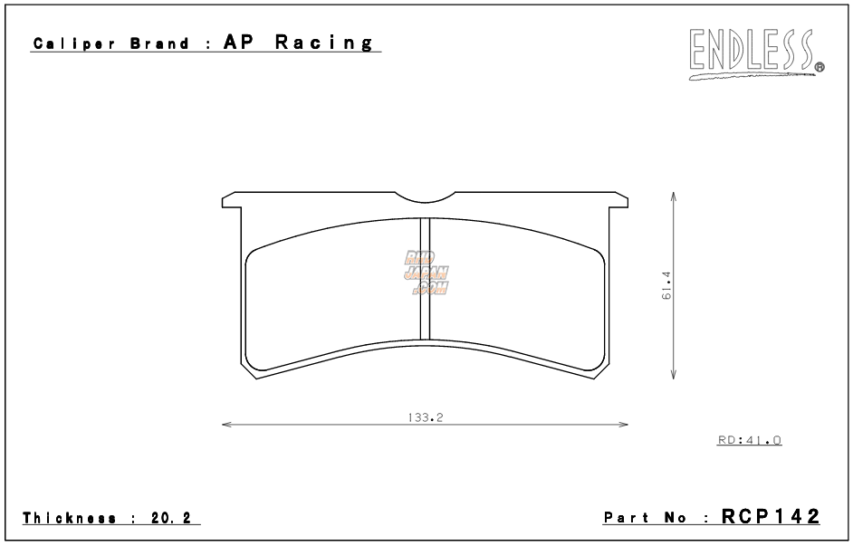 Endless Brake Pads Set MX72 AP Racing Caliper CP8250D41 - RCP142