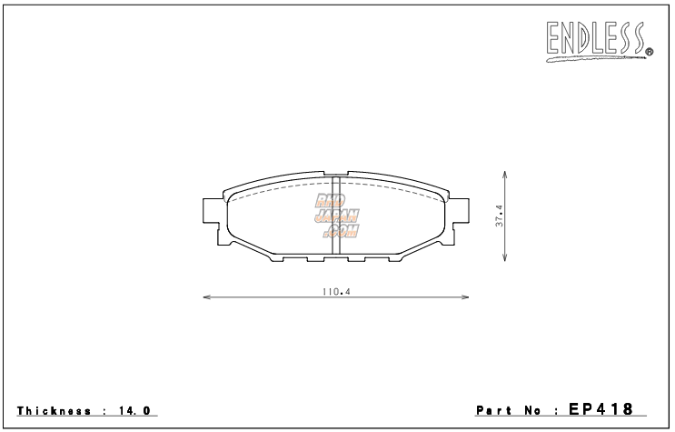 Endless Brake Pads Type MX72 Plus Full Set - Z#6 GH# GE# GP# GJ# YA# SH# SJ5 B#5 B#9 BPE B#M