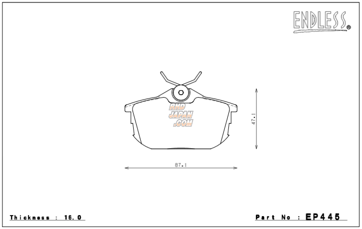 Endless Brake Pads Type MX72 Plus Full Set - Colt Ralliart Ver.R Z27AG