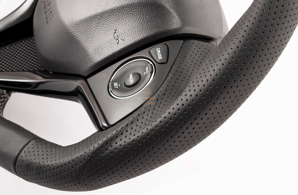 Kenstyle Steering Wheel All Black Leather Silver Stitch