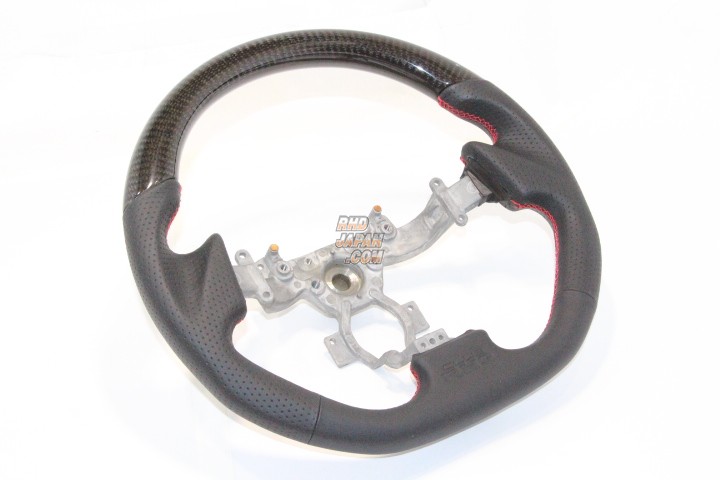 RH9 Original Steering Wheel Dry Black Carbon Red Stitch - GT-R R35