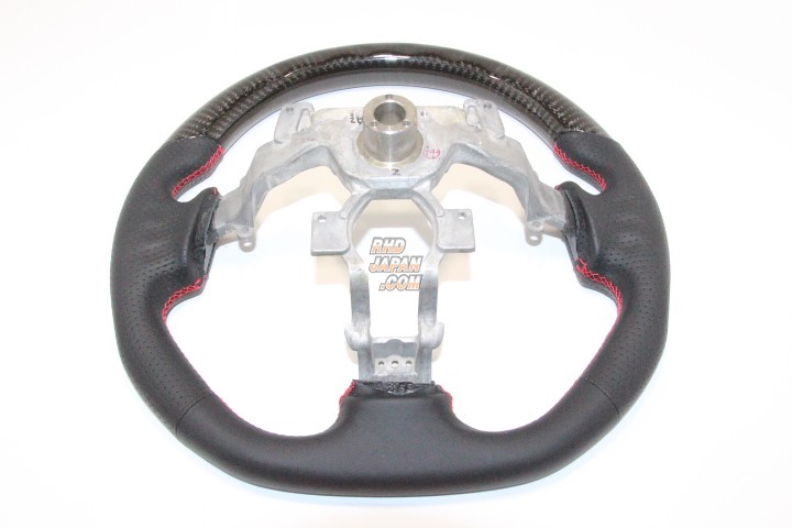 RH9 Original Steering Wheel Dry Black Carbon Red Stitch - GT-R R35