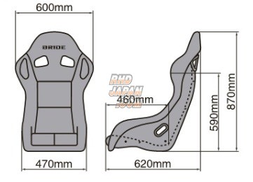 Cusco X BRIDE ZETA III +C Plus Full Bucket Seat FRP - Black Logo