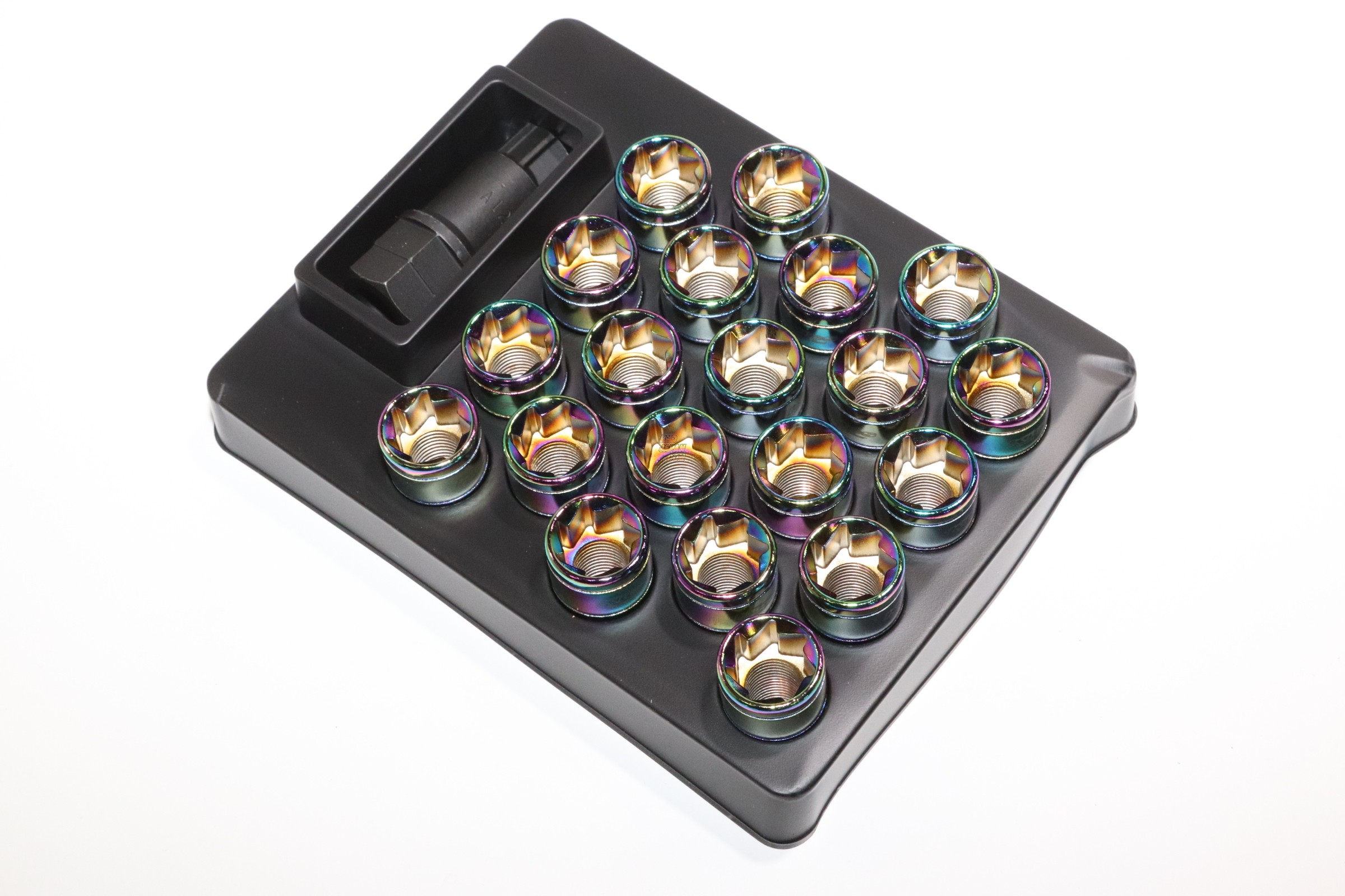 Kyo-Ei KICS Monolith T1/07 Open End Lug Nuts and Adapter Set Neochro - M14 x P1.5