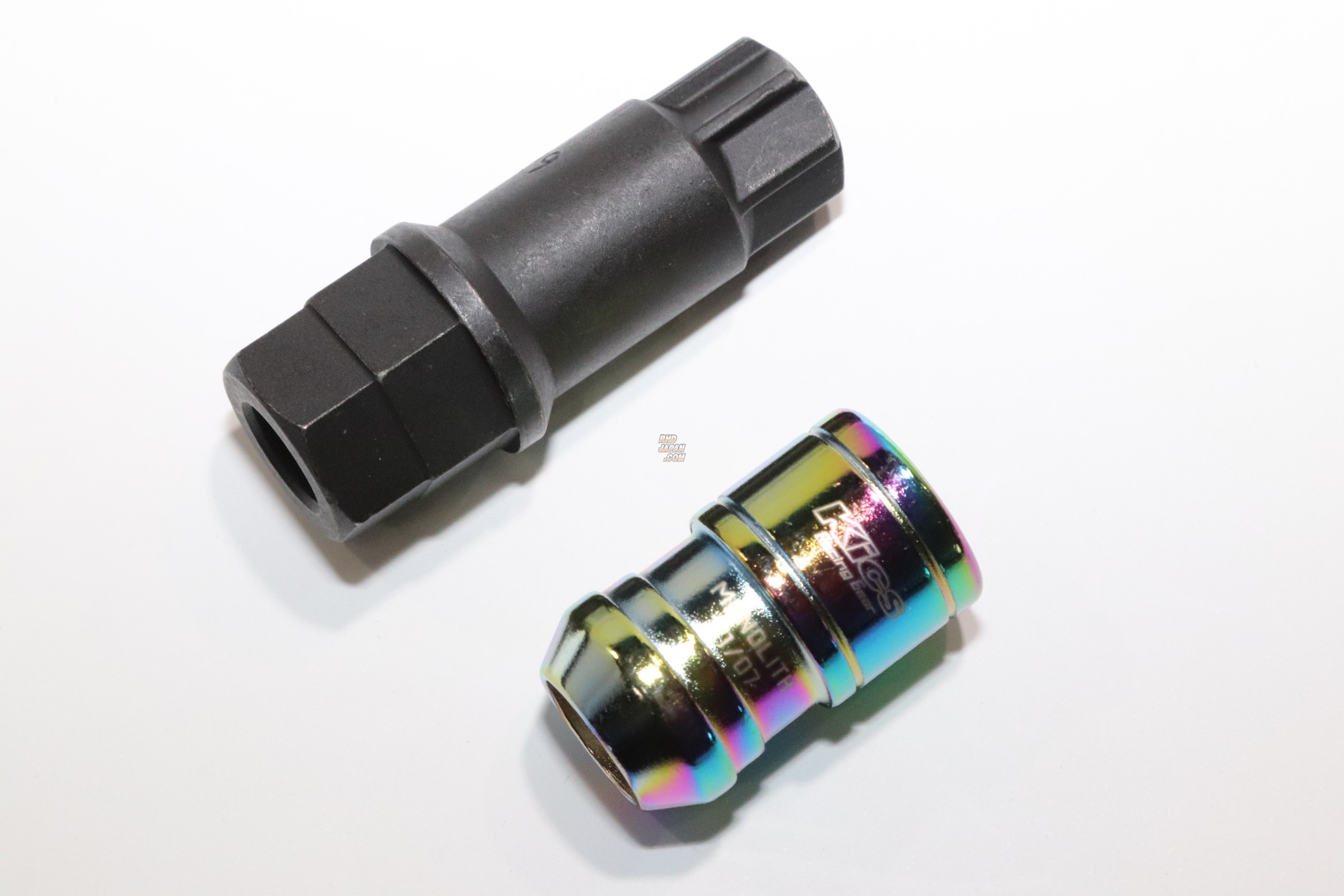 Kyo-Ei KICS Monolith T1/07 Open End Lug Nuts and Adapter Set Neochro - M14 x P1.5