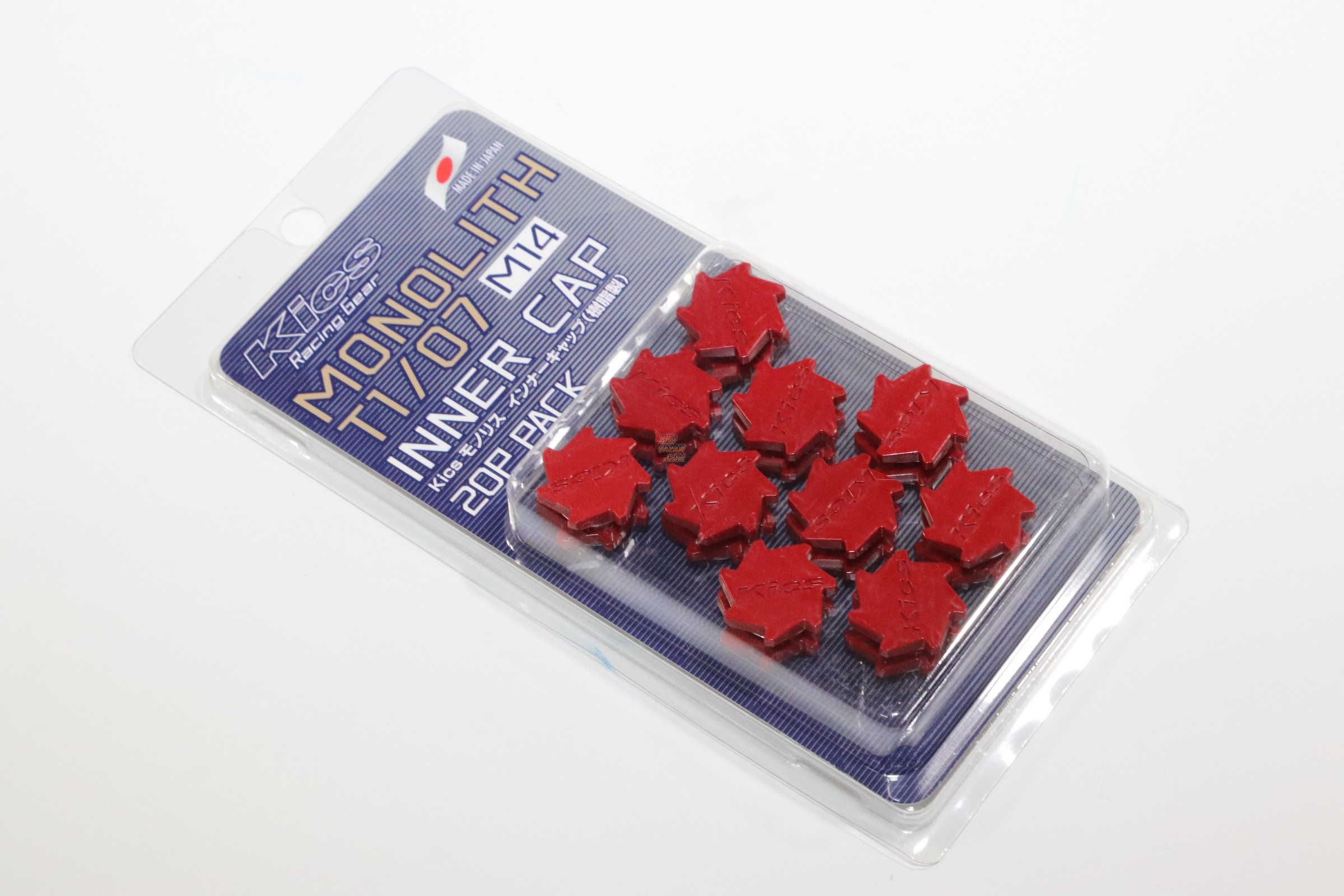 Kyo-Ei KICS Monolith T1/07 Lug Nut Inner Cap Set Red - M14 20P Pack