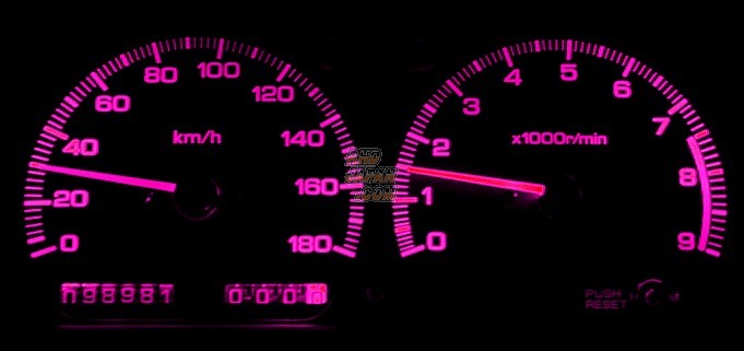 Cyber Stork Micro LED Bulb Gauge - Rubber Luxury Blue - RHDJapan