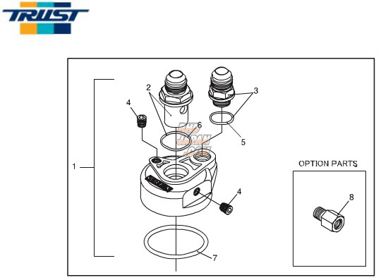Trust GReddy Oil Cooler Repair Parts - Side Union AN8 M18xP1.5