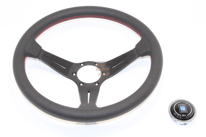 NARDI Classic Steering Wheel Deep Cone Punched Leather Sports Type Rally 2020 Limited Edition Silver Stitch - 350mm