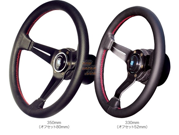 NARDI Classic Steering Wheel Deep Cone Punched Leather Sports Type Rally 2020 Limited Edition Silver Stitch - 350mm