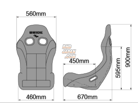 BRIDE ZIEG IV Low Max Full Bucket Seat - Black FRP Shell