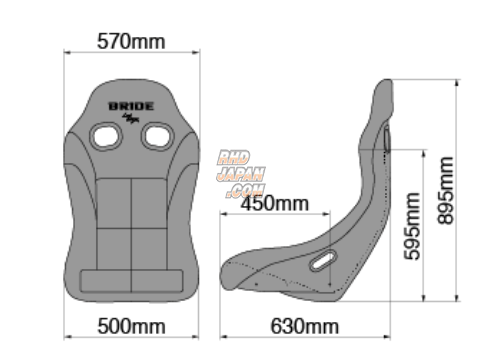 BRIDE ZIEG IV Wide Low Max Full Bucket Seat - Black FRP Shell