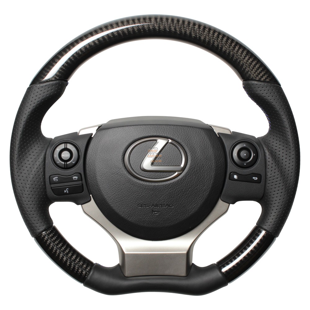 Real Premium Series Steering Wheel C Shape Black Carbon Blue Silver Eurostitch Standard cut Lexus CT200h IS NX RC GS F