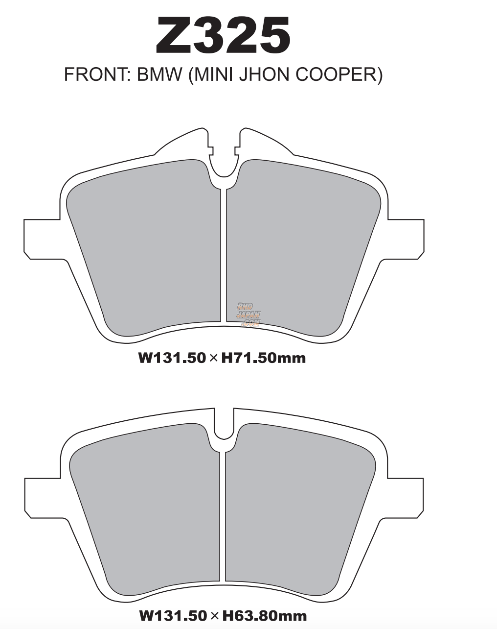 Project Mu Front Brake Pads Type HC-CS - BMW Mini R53 R55 R56 R58 R59 Cooper-S R60 Crossover R61 Paceman