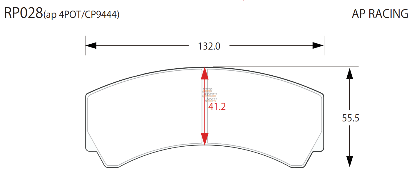 Acre Brake Pads Type Euro-Street AP 4 Pot CP4219 CP5219 D42 - RP028 18mm