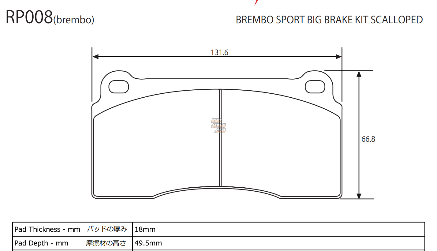ACRE アクレ ブレーキパッド 800c ブレンボ F40 F50 Acre Brake Pads Type Formula 800C Brembo F40 F50 Sport Big