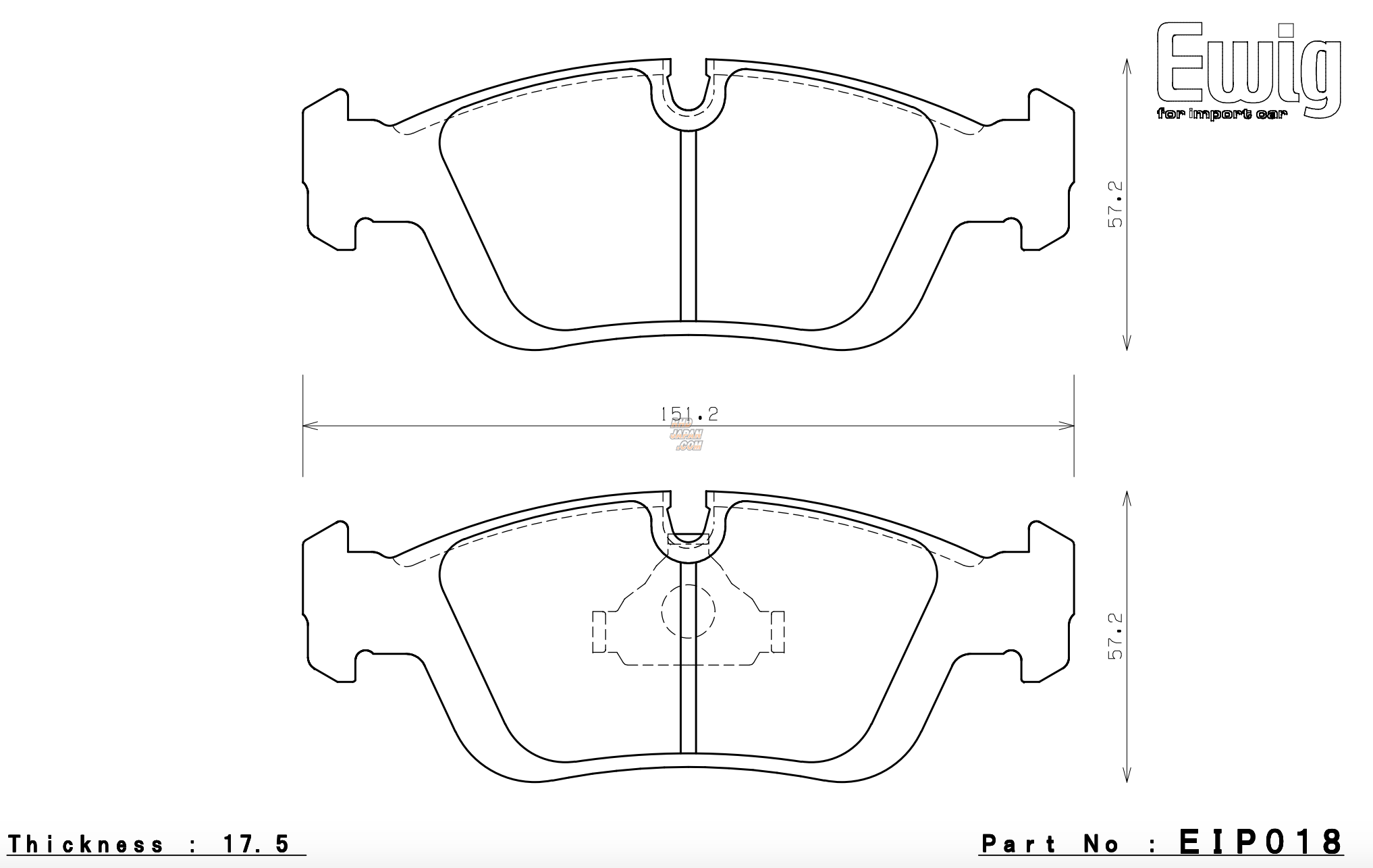 Endless Ewig Front Brake Pads Circuit Compound CC38 (ME22) - BMW 3 Series E36 Z3 E36/7 E36/8 Z4 E85
