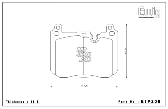 Endless Ewig Front Brake Pads Circuit Compound CC43 (N35S) - BMW F20 F22 F30 F31 F34 M Sports / Performance / BMW Performance Caliper
