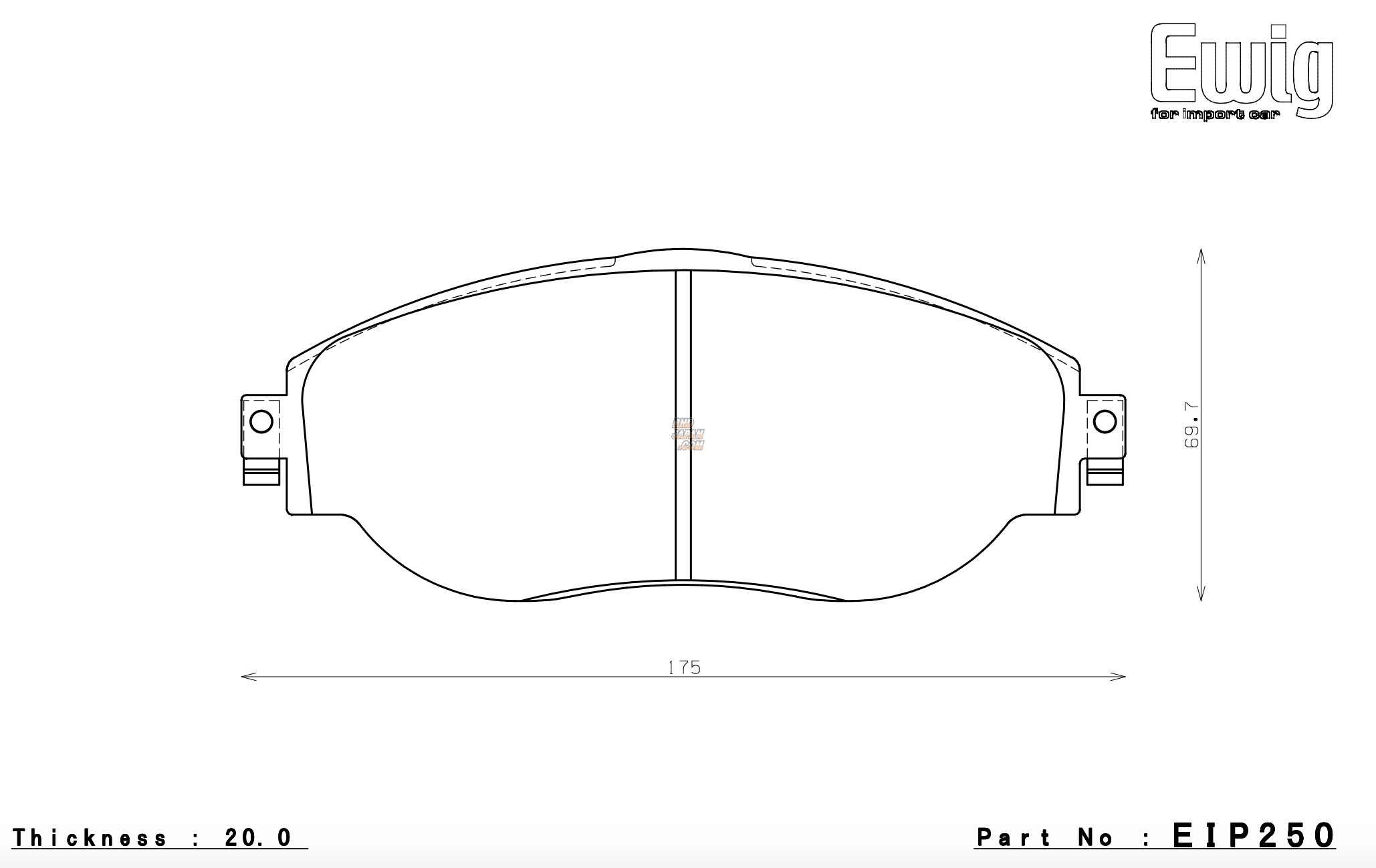 Endless Ewig Front Brake Pads Circuit Compound CC40 (ME20) - Audi S3 Sedan 8VCJXL S3 Sportback 8VDJHF 8VCJXF