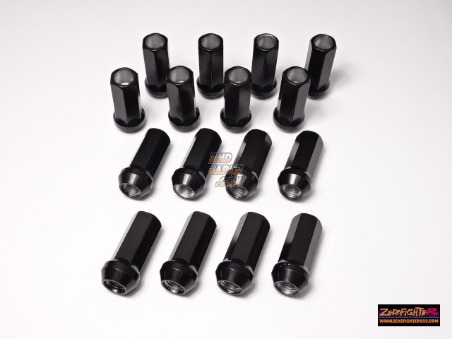 Zero Fighter Auto Custom 17HEX Long Racing Wheel Nut Set Open End - M12×P1.5 16 Piece