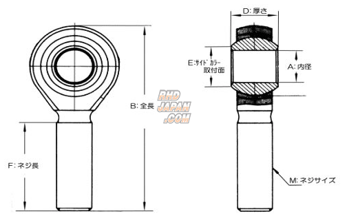 BIOT Suspension Repair Parts Pillow Ball Rod End - Right M16 PT=2.0
