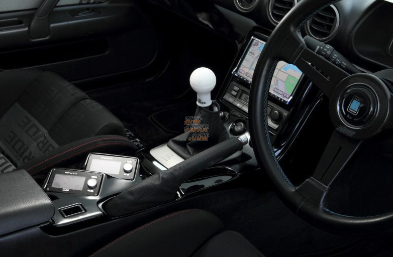 Car Make T&E Vertex Shift Knob Monochrome V2 - White with Black Logo