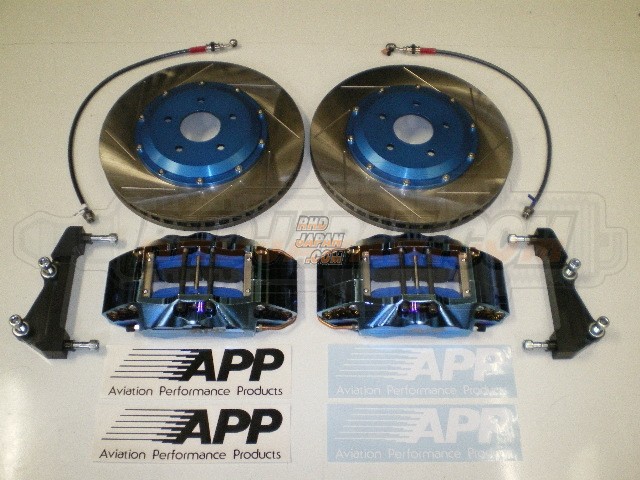 APP Front 6 POT Titanium Brake Caliper Kit OEM Rotors - Lancer Evolution CZ4A Brembo