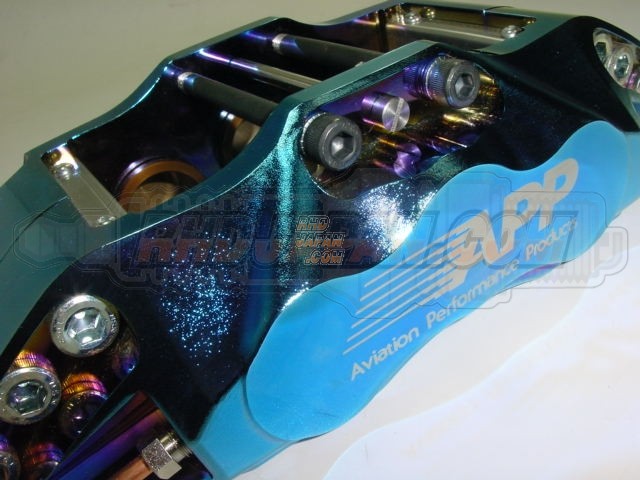 APP Front 6 POT Titanium Brake Caliper Kit OEM Rotors - Lancer Evolution CZ4A Brembo