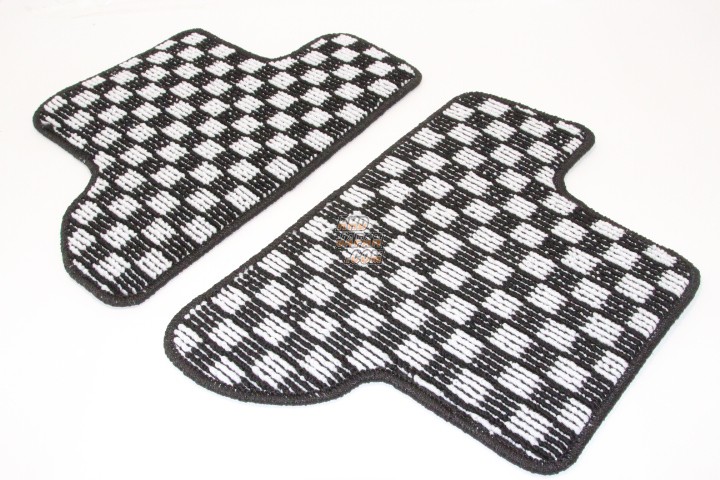 Fujita Engineering FEED Power Floor Mat Set Black/Silver Check - FD3S