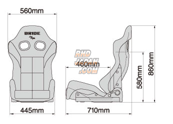 BRIDE Gias III Low Max Reclining Bucket Seat - Red Silver