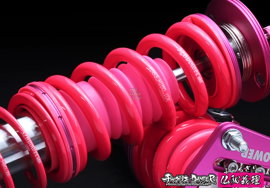 326 Power Chakuriki Damper Bucchigiri Coilover Set All Chara Pink Color  12/7K - Silvia S15 - RHDJapan