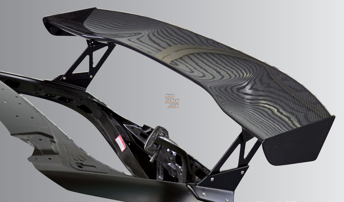 VOLTEX GT Wing Type 1 - 1500X225mm Wet Carbon Type-C End Plate Standard Trunk Base Clear Coat 