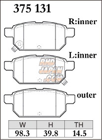 Dixcel High Performance Street & Circuit Brake Pads Set ES Type Rear - Note E12 Escudo Y#21S Swift / Swift Sport ZC# ZD# SX4 Y#22S