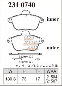 Dixcel High Performance Street Brake Pads Set P Type Front - Citroen XM Y3SF Y3SFW Y4UF Y4UFW