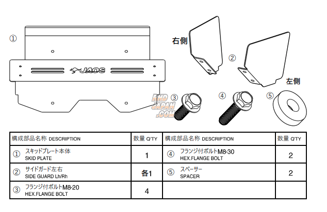 JAOS Skid Plate III - Hilux GUN125