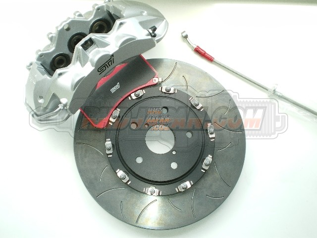 STI 6-Pot Full Brake Set Front Calipers Rotors Pads Lines