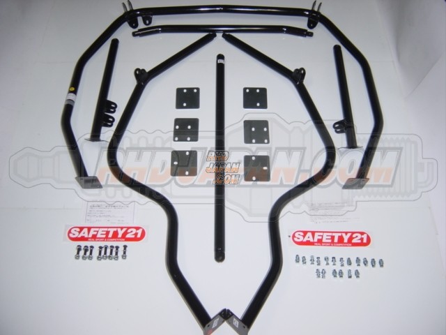 CUSCO Safety 21 Roll Cage 7 Point 2 Seats Around Dash Black - EG2
