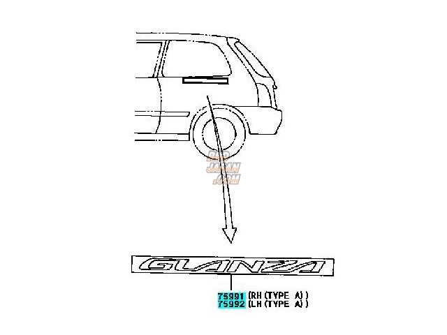 Toyota OEM Right Quarter Stripe No.1 EP91