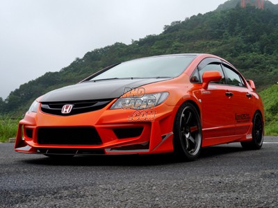 Seeker Ultimate Wide Body Front Lip Spoiler Fender Set FRP - Civic Type-R FD2