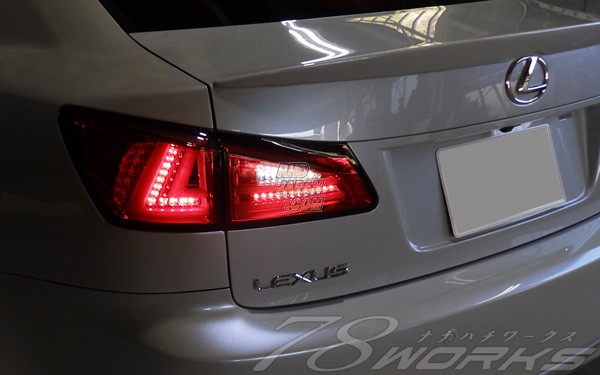 78 Works Fiber Full LED Tail Set Red Clear - Lexus GSE20 GSE21 GSE25 USE20