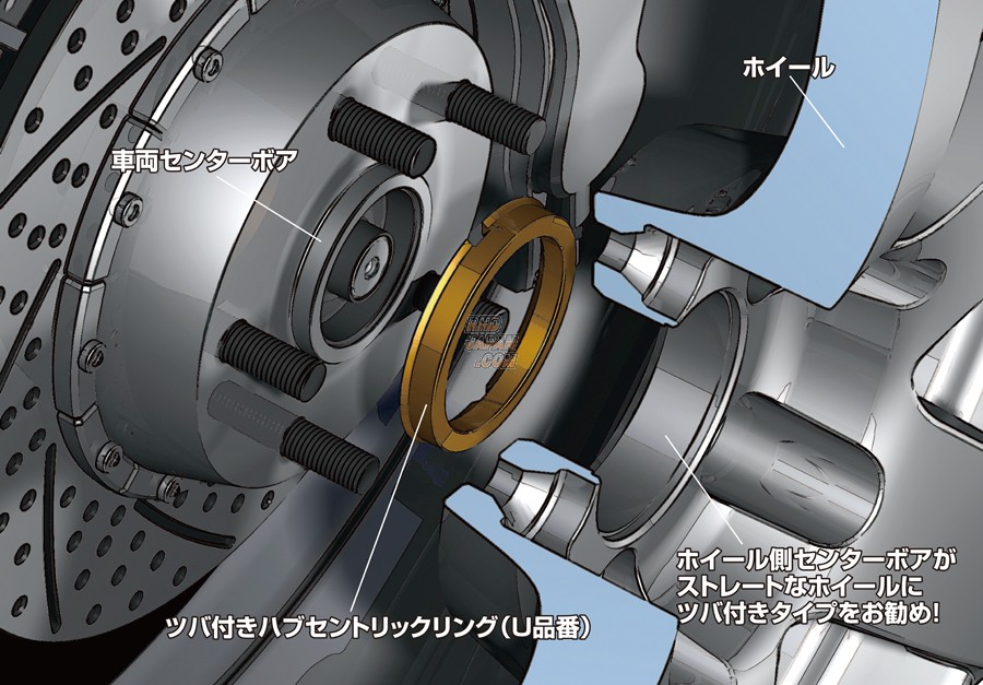 KYO-EI Gold Flange Hub Centric Ring Set - Outer 73mm 54