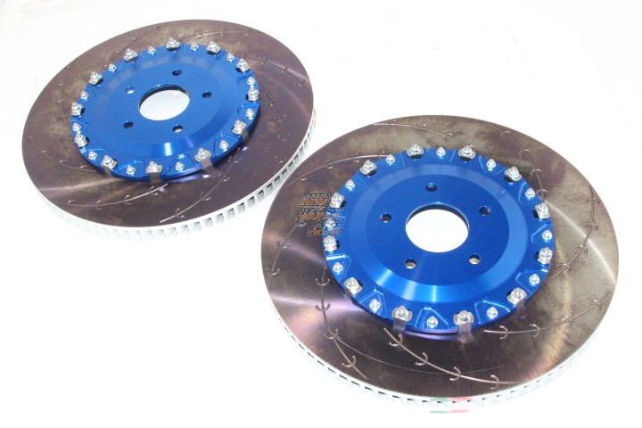 Endless Racing E-Slit 2pc Brake Rotor Front Blue Alumite Left 