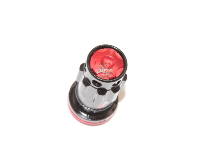 KYO-EI KICS Racing Gear Racing Composite R40 iCONIX Lock & Nut Set Black Body - Red Cap M12 x P1.25