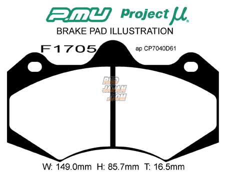 Project Mu Brake Pads Type HC-CS AP Racing 6 Pot CP7040D61 - F1705